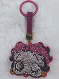 Pink Rhinestone Betty Boop Keychain, Sparkly Crystal Wrist‑Lanyard Handbag Ornament